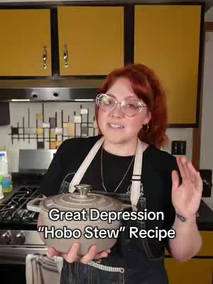A woman with red hair and glasses holds a pot in a kitchen setting. Text overlays the image.