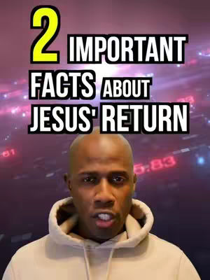 A man with a shaved head in a beige hoodie looks directly at the camera. The background is a blurry mix of purples and whites. On the top of the image, a yellow number "2" sits to the left of large white letters in a black border, which read "IMPORTANT FACTS ABOUT JESUS' RETURN".