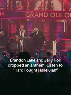 A live performance scene with two male singers on stage. The background has a vintage LED sign that says "GRAND OLE OPRY". The foreground features the audience's hands, highlighting the concert's lively atmosphere. The cover image utilizes a vertical layout.