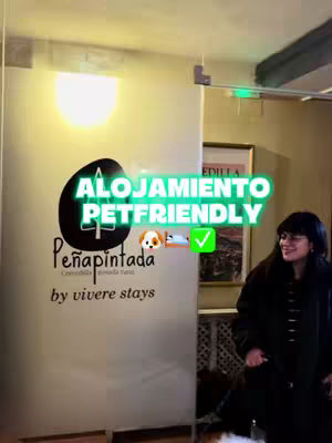 The cover image features a well-lit interior scene. A person is on the right, partially visible, and appears to be entering the room. To the left is a large advertisement related to a pet-friendly accommodation, with a logo, name, and a checkmark graphic.