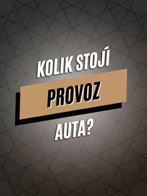 The cover image features a background with a dark gray, textured pattern of intersecting lines. The text overlay includes a tan rectangle with the word "PROVOZ" in bold, white letters. Above the rectangle, the text "KOLIK STOJÍ" is in white, bold font. Below, the text "AUTA?" appears, also in white, bold font. The overall layout is designed to capture attention.
