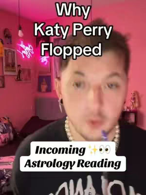 The cover image features a young man centered in the frame with text overlays. The background is a pink room with lights, and decor, suggesting use of space and personalized setting for the recording. The text identifies the video's topic as an astrology reading.