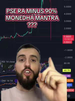 The cover image shows a man in the foreground, with text overlays and a stock chart in the background. The man has a beard, appears to be speaking, and has pointed a finger upwards. The background includes a stock chart with fluctuating lines and numbers. The text overlay is in a bold, pink-and-white font, posing a question about crypto. Overall, it's a visually engaging and informative image that provides context to the crypto topic.