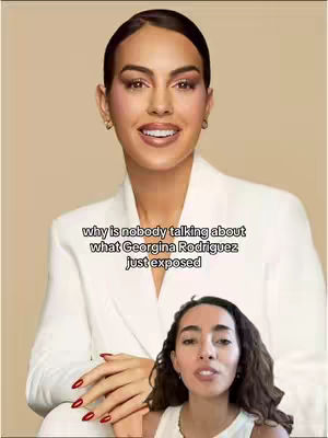 The cover image shows a split screen with Georgina Rodriguez at the top and a woman in the bottom, and the text overlay on the top half reads, "why is nobody talking about what Georgina Rodriguez just exposed".