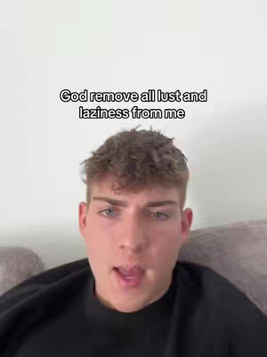 A young man with short, tousled hair is centered in the frame, looking directly at the camera with the suggestion of a slight smile. Above him, the text overlay reads.