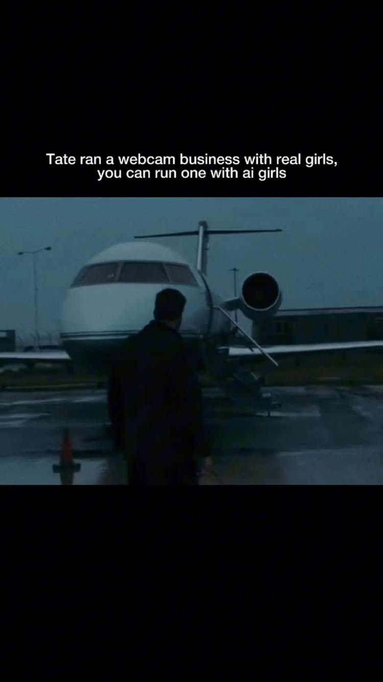 The image captures a scene with a private jet parked on what appears to be an airport tarmac, viewed from a slightly low angle. A man in a dark coat is walking away from the camera towards the jet. The lighting suggests an overcast or possibly a rainy day, with a gray sky providing the backdrop. The composition focuses on the jet and the man, creating a narrative of wealth and privacy. The overall tone is somber.