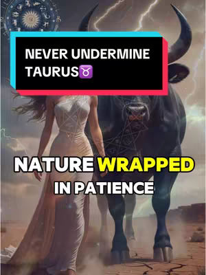 The image shows a digitally rendered woman in a flowing white dress embracing a large black bull, set against a stormy sky with lightning. Text overlays prominently displayed for impact.