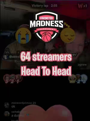 The cover image displays a live streaming interface with a tournament logo, emojis, and overlay text. The background is a blurred shot with faces, showcasing viewer reactions, and the overall aesthetic is brightly colored and dynamic, suggesting a lively and engaging event.