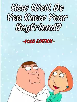 The cover image presents a cartoon style graphic featuring Peter Griffin and Lois Griffin from the TV show, Family Guy, with text overlay on top. The background is a light blue color, and the characters appear in the lower portion, with Peter, a large man, on the left, wearing a white shirt, and Lois on the right with red hair, in a teal dress.