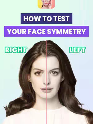 A split image showing half of a woman's face on either side of a vertical line, with overlaying text and graphics.