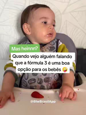 A baby sits in a highchair, hands on the table, with a perplexed expression. Text overlaid on the image poses a question about the suitability of formula feeding.