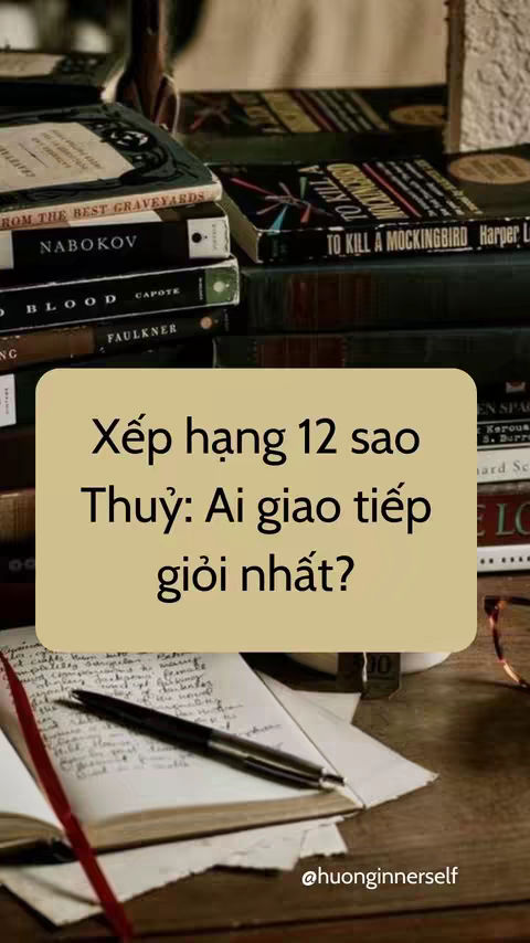 The image shows a stack of books with a text overlay. The books have different titles and colors, creating a busy background. In front of the books, a light brown rectangle contains the text overlay, and below that, there's a partially visible open book with a pen. The scene is lit with warm, natural light.