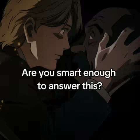An animated image of two anime characters, heads close together. One character, with light blonde hair, looks down to the other. The other has dark hair and is being held by the first. Text overlayed on the image asks a question.