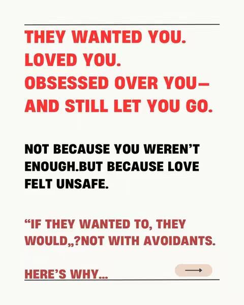 The image is text-based, featuring a white background with textual content arranged in multiple lines. The primary text, colored in red, reads 'THEY WANTED YOU. LOVED YOU. OBSESSED OVER YOU— AND STILL LET YOU GO.' Below this, smaller black text states, 'NOT BECAUSE YOU WEREN'T ENOUGH. BUT BECAUSE LOVE FELT UNSAFE.'.