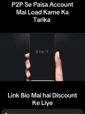 The cover image shows a hand holding a black smartphone with the "Bybit" logo displayed on the screen against a dark background. The top and bottom of the image have text overlays. The layout is simple and focuses on the smartphone and the app.