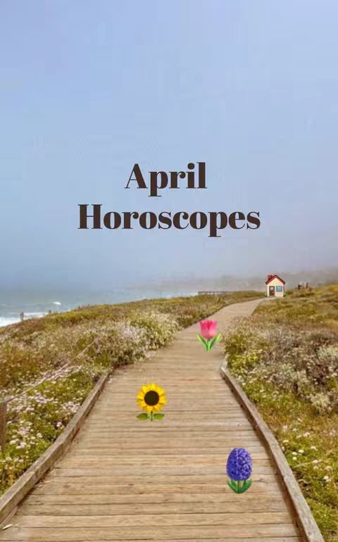 A scenic image featuring a wooden boardwalk winding through a grassy area, leading towards a small house in the distance under a foggy sky. The boardwalk is decorated with various floral emojis.