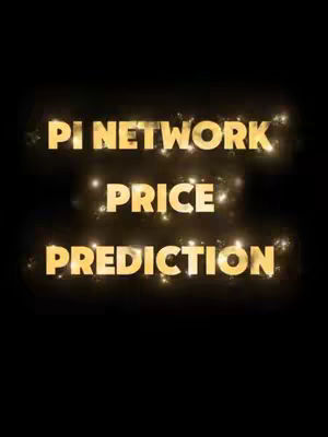 The cover image is a dark composition with glowing, golden text. The words 'PI NETWORK' are at the top, followed by 'PRICE' and 'PREDICTION' stacked below. Small, bright sparkles are scattered around the text, adding a shimmering effect against the black background.