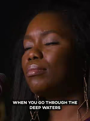 The cover image features a close-up of a Black woman with her eyes closed, seemingly singing. Below, overlaid text in white describes the content's theme.