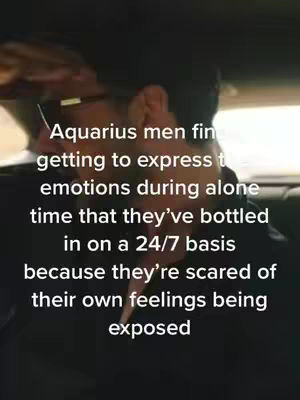 The cover image shows a man from the shoulders up inside a car. The man is turned away from the camera looking out the window. Text overlayed on the image provides a horoscope message.