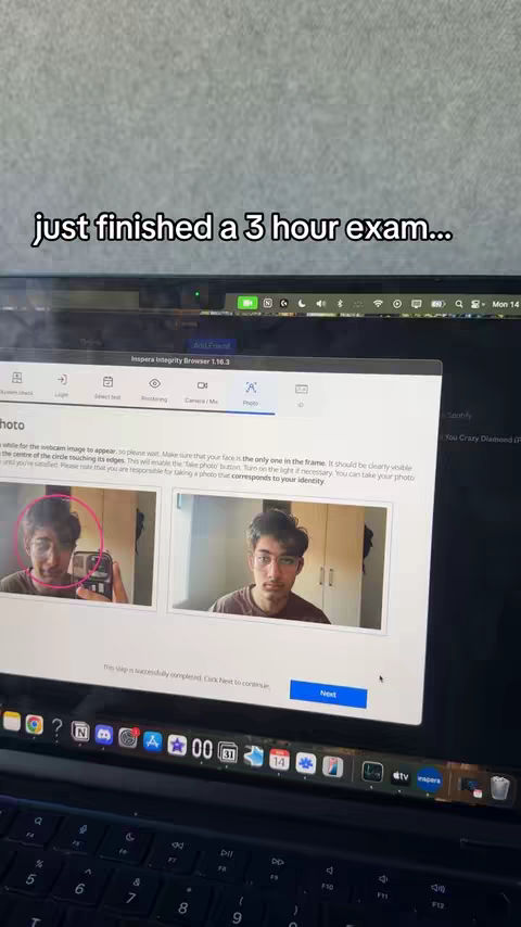 The cover image shows a laptop screen displaying a testing webpage in the context of an exam, with a superimposed text overlay. A person is visible on the screen, indicating they are taking a test. The layout focuses on the digital assessment environment.