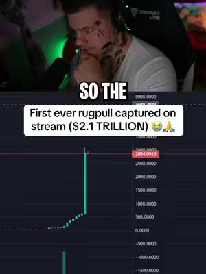The cover image is split in two, with the top half showing the creator's face and upper body angled towards the left. The lower half of the image displays a graph with an abrupt upward spike. Overlayed text is visible across the image.