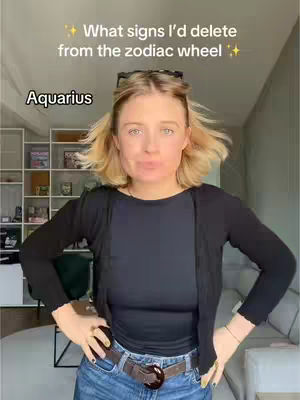 A woman with blonde hair and a black top, standing with her hands on her hips. Text overlays state the video's premise.