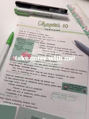 A top-down shot of a desk with open notes, stationery, and a pen. The notes have handwritten text, while a transparent overlay displays the hook text. The color palette is neutral with green highlights.