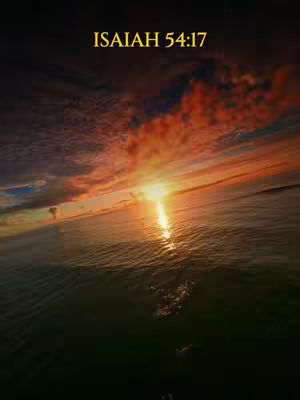 An image of a sunrise over the ocean. The sky is filled with colors of orange, red, and dark purple, with the sun breaking through the clouds. Below, the water reflects the sunrise. Text is overlayed at the top.