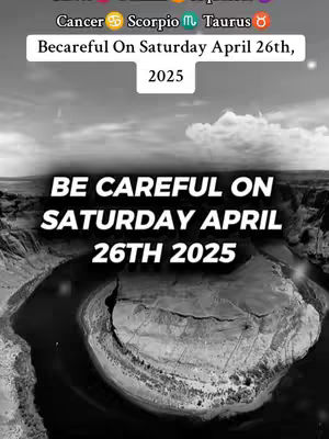 A grayscale image featuring a wide, sweeping landscape dominated by a large river or canyon. The focal point is a bend in the river, with the land curving around it to create a circular shape. The sky is overcast, and the overall tone is somber. White text overlays at the top and bottom of the image.