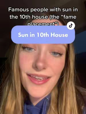 A close up of a young woman with long blond hair, wearing a blue hooded sweatshirt. She has bright eyes and a slight smile. Text overlays indicate the astrological topic of the video.