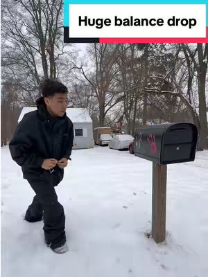 The cover image shows a man in a wintry setting, walking towards a black mailbox, with the ground covered in snow and bare trees visible in the background.