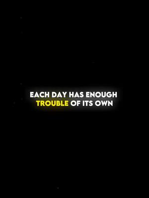 A vertically oriented image with a stark black background. Centered in the lower portion of the image is a line of text in a modern, sans-serif font. The text is in white, with the word "TROUBLE" highlighted in a bright yellow color.