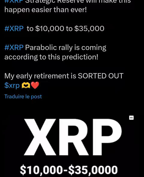 The image is a promotional graphic for XRP crypto, featuring textual information, and the XRP logo. The text overlay is against a pitch-black background.