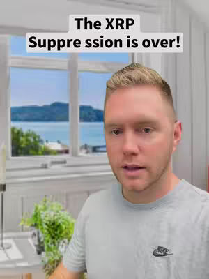 A man with short blond hair stands in front of a window overlooking a body of water. The hook text is overlaid on the top.