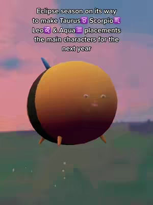 The cover image shows a cartoon bee-like character hovering in front of a colorful sunset background. Text overlays explain the video's astrology theme, with the bee potentially representing the focus on Taurus.