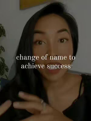 The cover photo features a close-up of a woman with dark hair, looking directly at the camera. Text overlayed on the image states, "change of name to achieve success."
