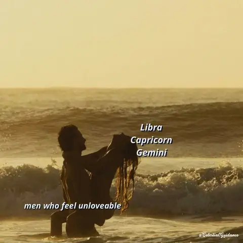 The cover image shows a couple in a romantic embrace along a beach at sunset, with a man holding a woman in the shallow water. Text overlays indicate the video's focus on astrology and zodiac signs.