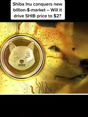 The cover image features a golden Shiba Inu coin overlaid on a background that appears to be a circuit board or electronic pattern. The coin has an image of a Shiba Inu dog on its face and text around the border. To the right, there is a faded image of a Shiba Inu dog's head. At the top, white text on a black backdrop states the title of the video.