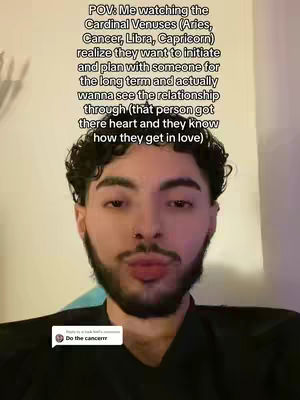 A man with a beard and nose ring is the central focus. Text overlays at the top explain an astrology POV. The setting seems to be indoors, based on the background.