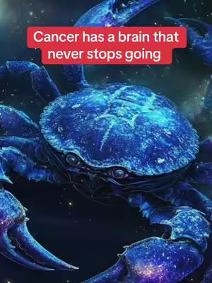 The image features a close-up of a digitally rendered crab against a dark, starry background. The crab is predominantly blue, with a textured shell and intricate details on its claws and legs. A red rectangular overlay at the top of the image contains white text.