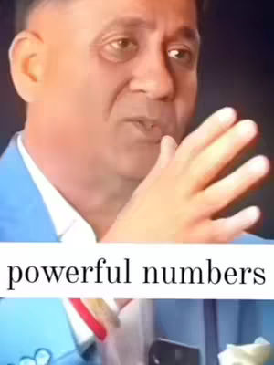 The cover image features a man in a blue blazer, gesturing with his hands, with the overlay text, 'powerful numbers'.