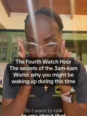 A woman with glasses is the primary focus, hands near her face, set against a softly blurred background with parts of a kitchen and green cabinets visible. Overlayed text presents the video topic on a dark background.