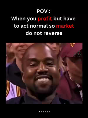 The cover image depicts Kanye West smiling widely while seated, with text overlayed indicating a humorous context related to cryptocurrency profits.