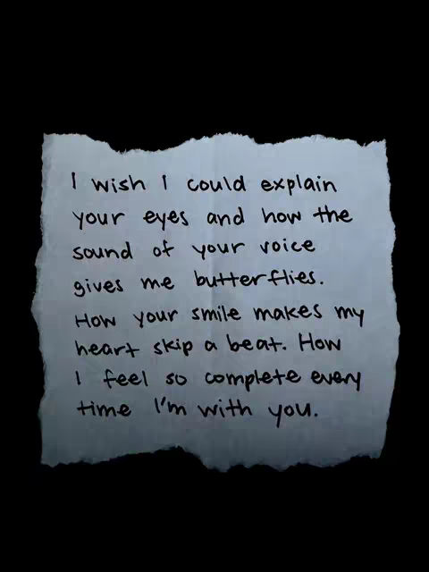 The cover image has a black background. Overlayed on this is a torn piece of paper with handwritten text that begins with the words, 'I wish I could explain'.