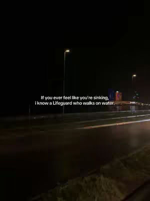 A nighttime shot of a road with streetlights. Text is overlaid, with the focus on the dark environment and evocative mood.