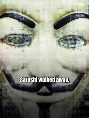 The image is a close-up of the face from the Anonymous mask, with a white background and a digital glitch effect. The face fills most of the frame.