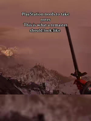A first-person perspective from a video game with a snowy mountain environment and a sword in the foreground.  Text overlayed on the top of the image.