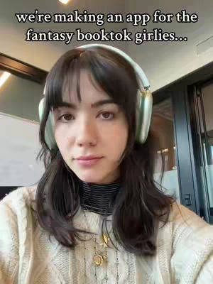 A selfie-style shot featuring a woman with dark hair, wearing headphones, and a cream-colored sweater. Text overlays across the top indicate what the video is about. The background appears to be an office or indoor setting.