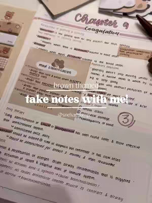 An overhead shot of a notebook with handwritten notes, featuring a brown color scheme. The notebook is open, displaying notes with headings, annotations, and diagrams. The overall composition is clean and organized, with text overlayed adding style and information.