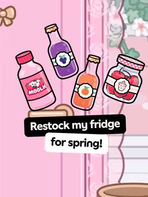 A cartoon-style image featuring four bottles of different colored beverages arranged in a diagonal pattern, positioned on a pink surface. Beneath the bottles, a black banner displays white text. The overall composition has a playful and inviting aesthetic.